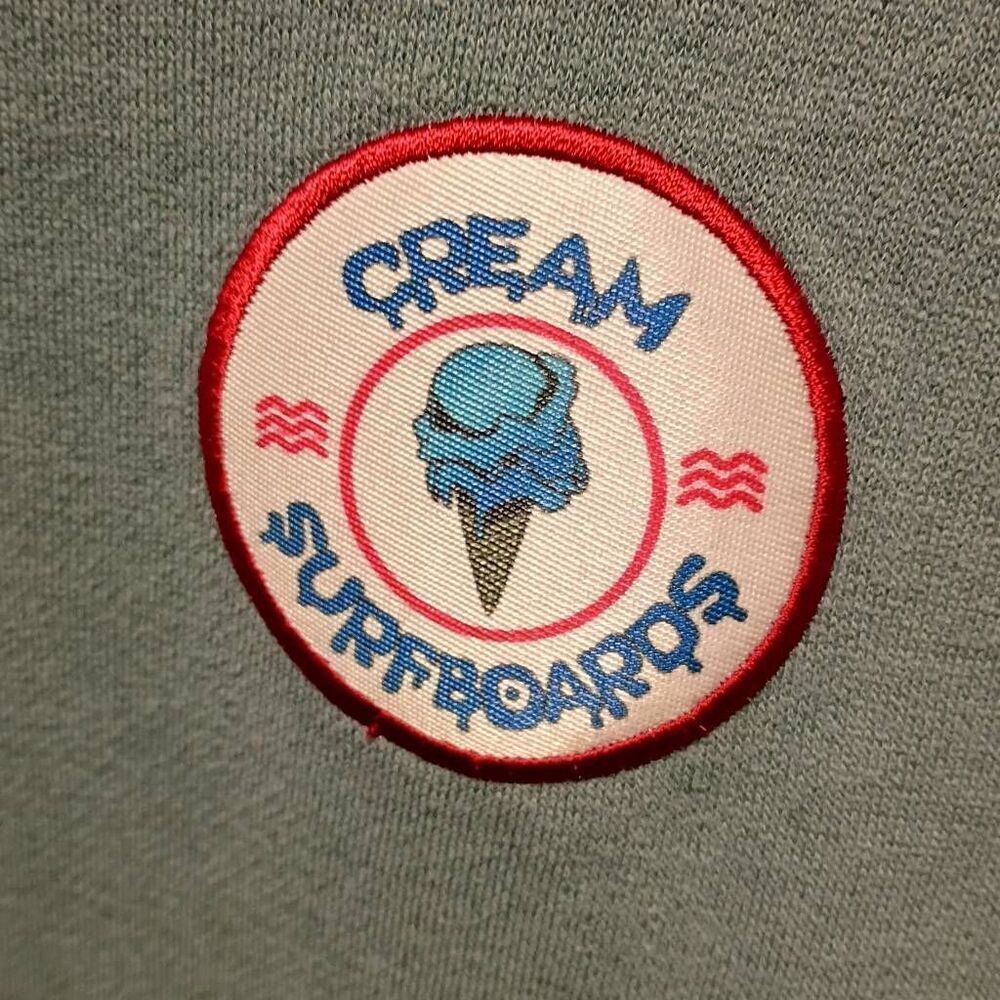 Vintage Cream Crew Marine Surfboards Men's Sweatshirt XL Green Teal Blue
